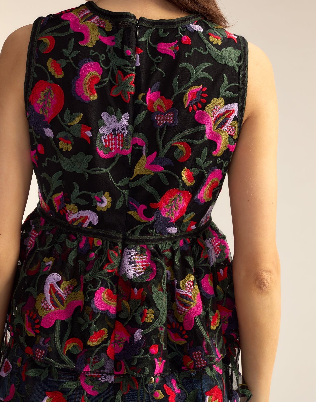 Eve Embroidered Peplum Top - 4