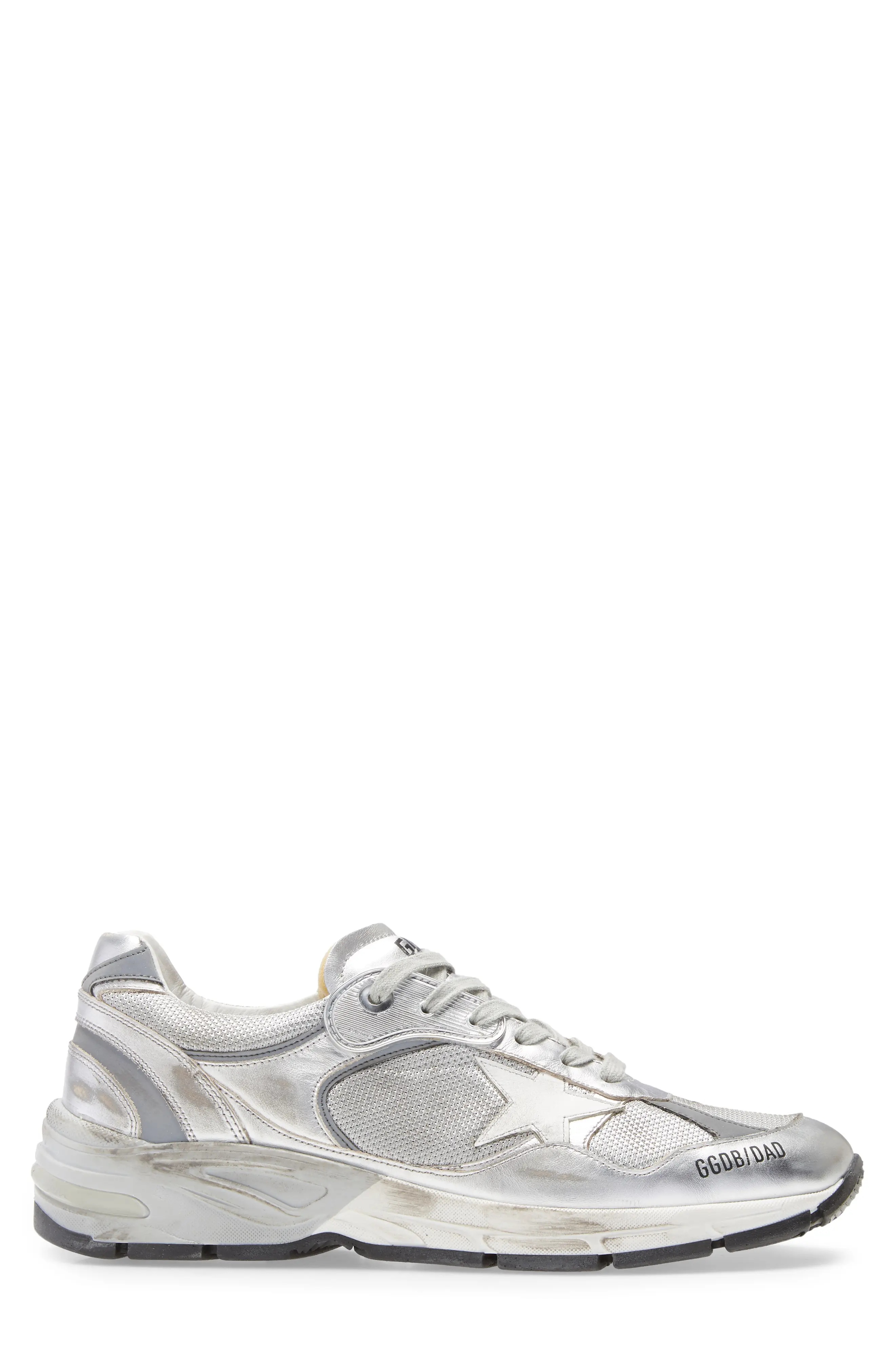 Dad-Star Metallic Sneaker in Silver/White - 3