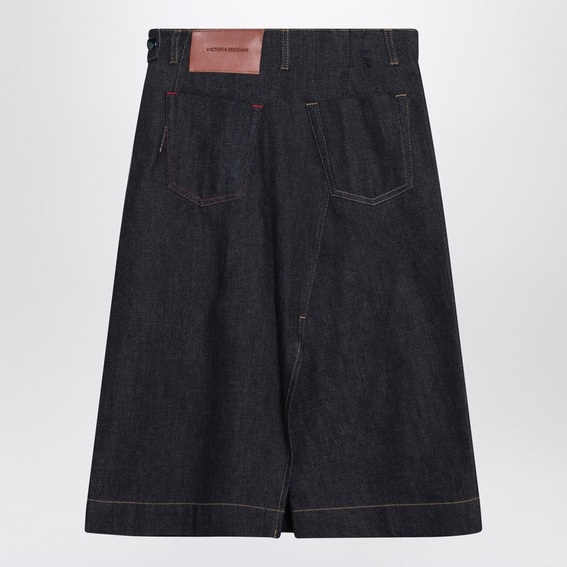 DARK BLUE DENIM SKIRT - 2