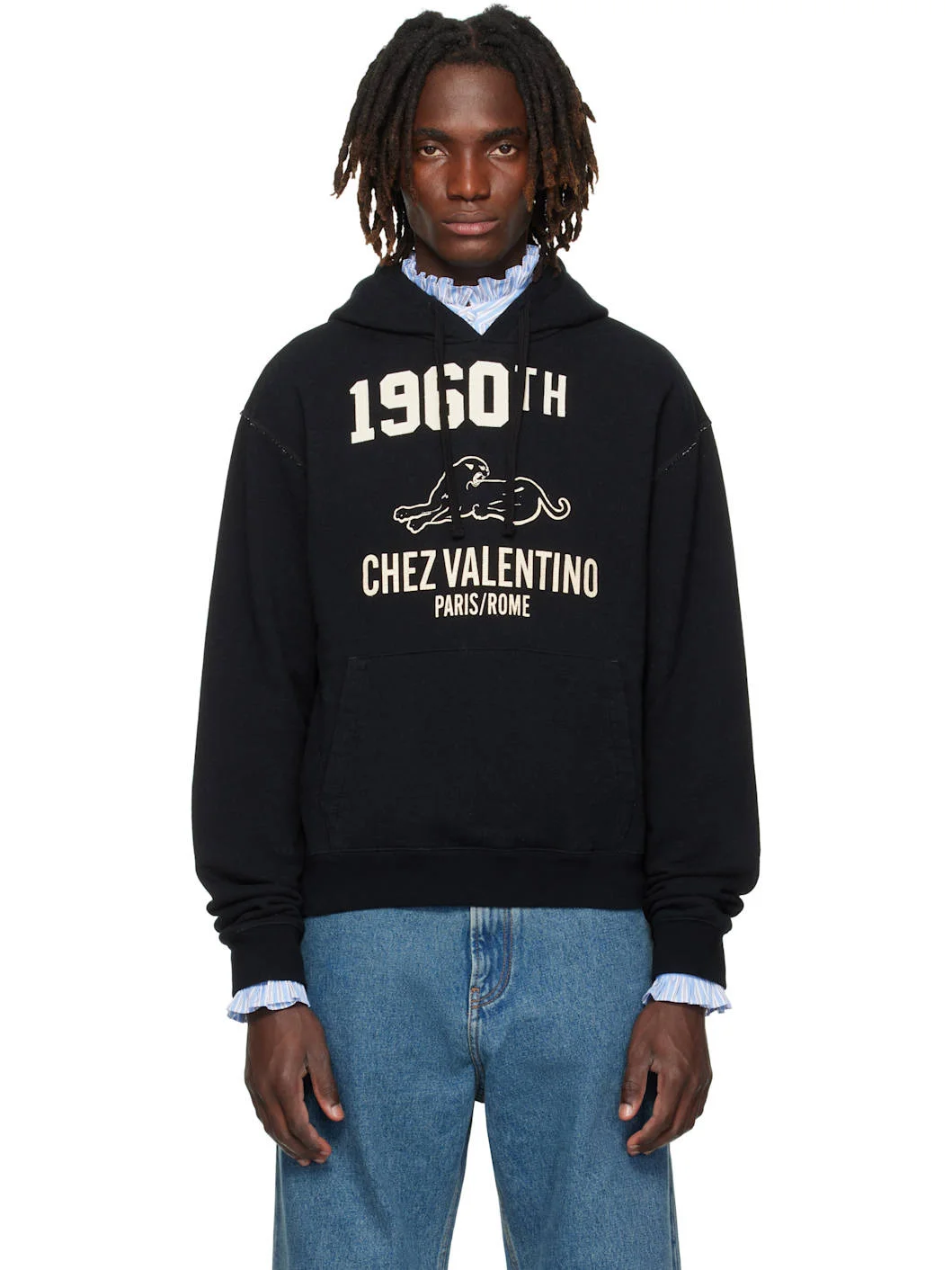 Black 'Chez Valentino' Hoodie - 1