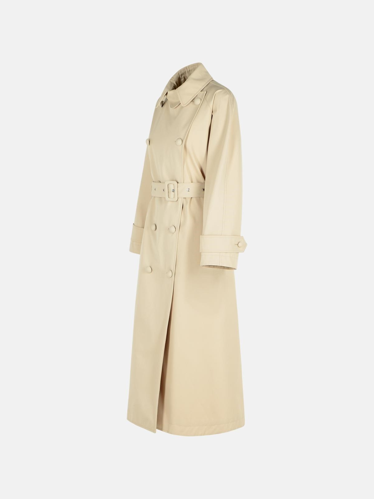 'OVER' BEIGE POLYESTER BLEND TRENCH COAT - 2