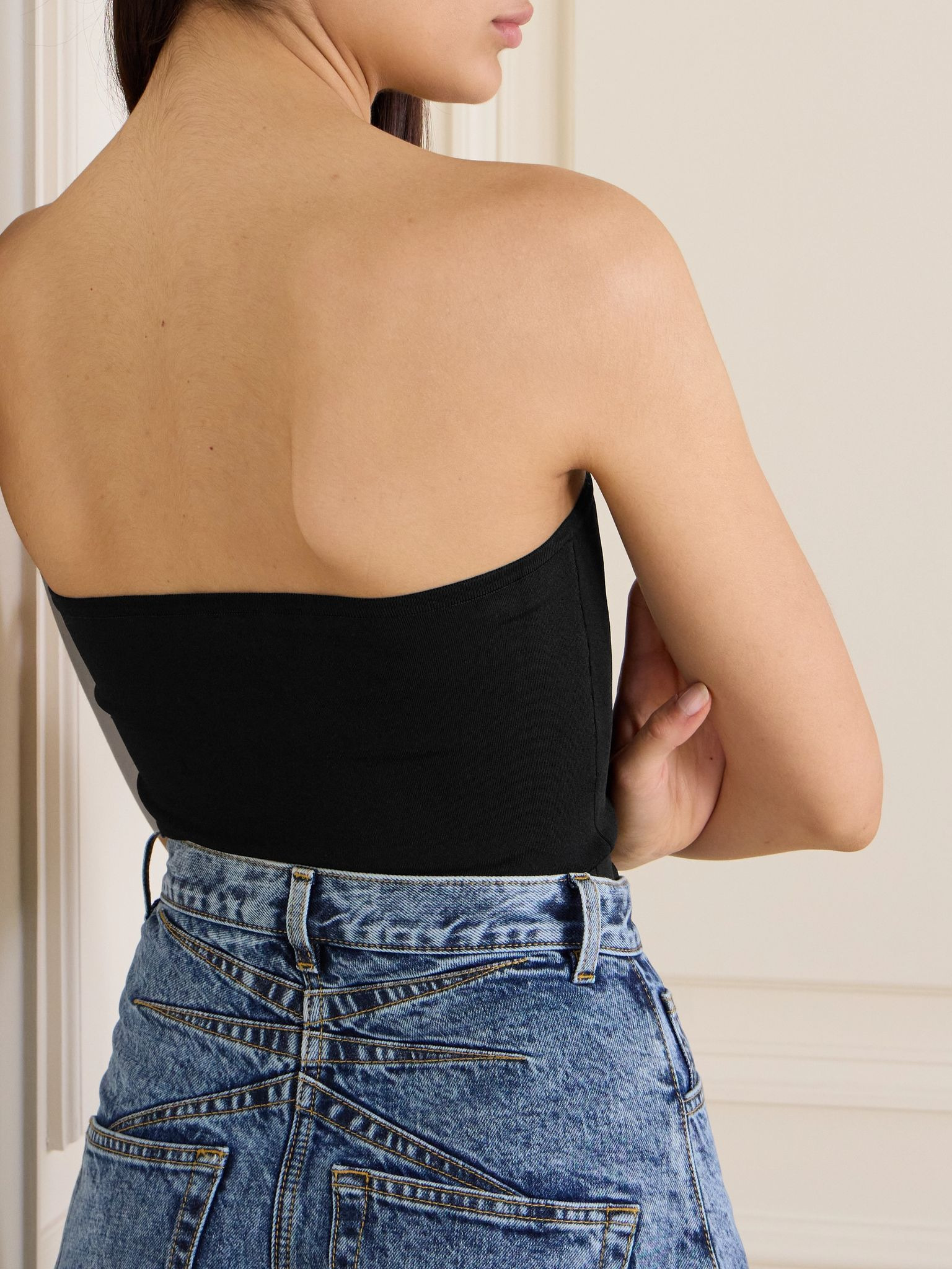 Strapless ponte bodysuit Black - 3