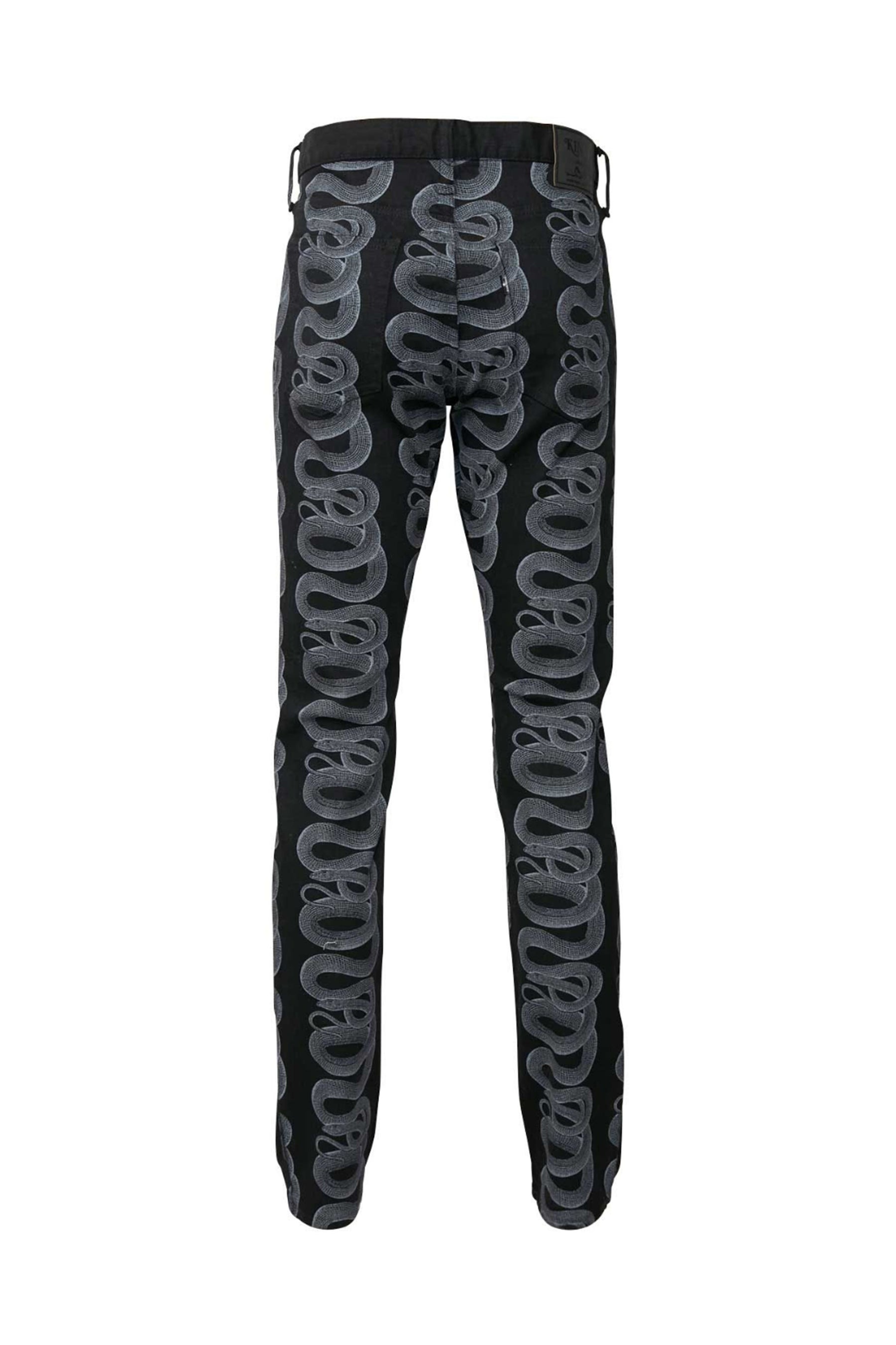 Hysteric Glamour SNAKE LOOP PATTERN SLIM DENIM PANTS / BLK ...