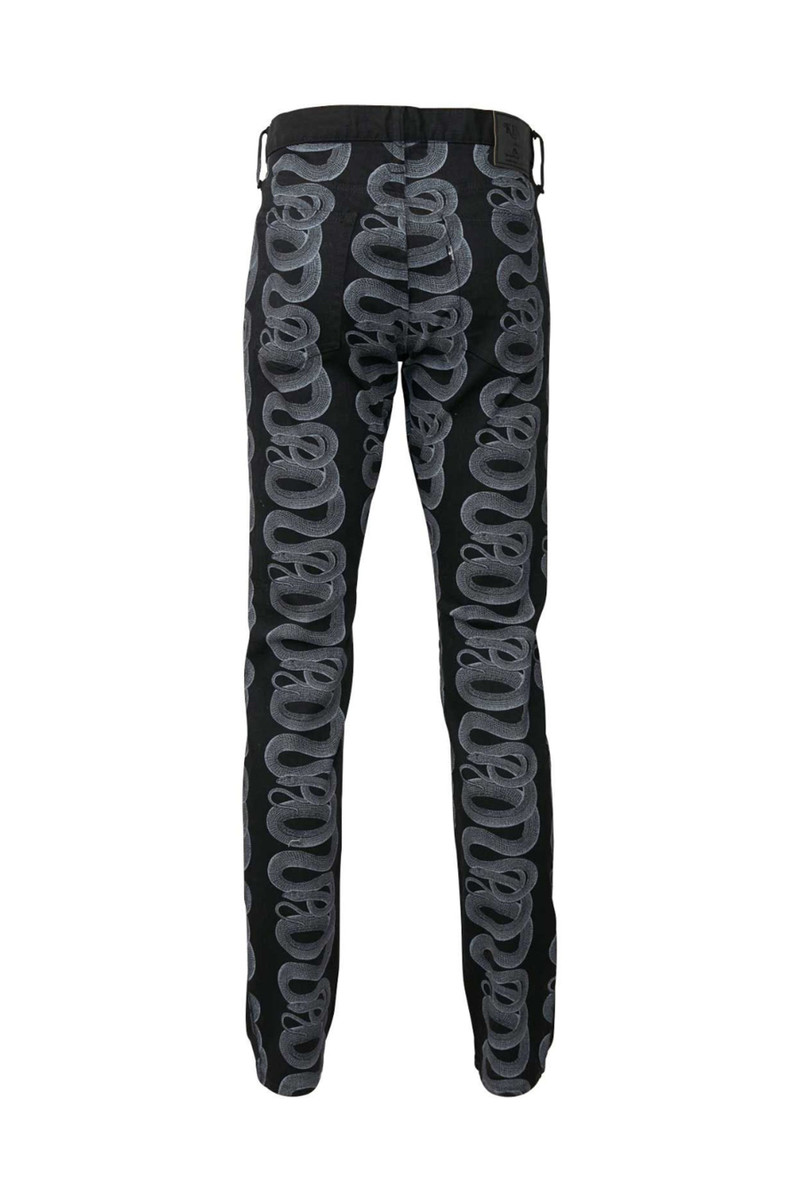 Hysteric Glamour SNAKE LOOP PATTERN SLIM DENIM PANTS / BLK outlook