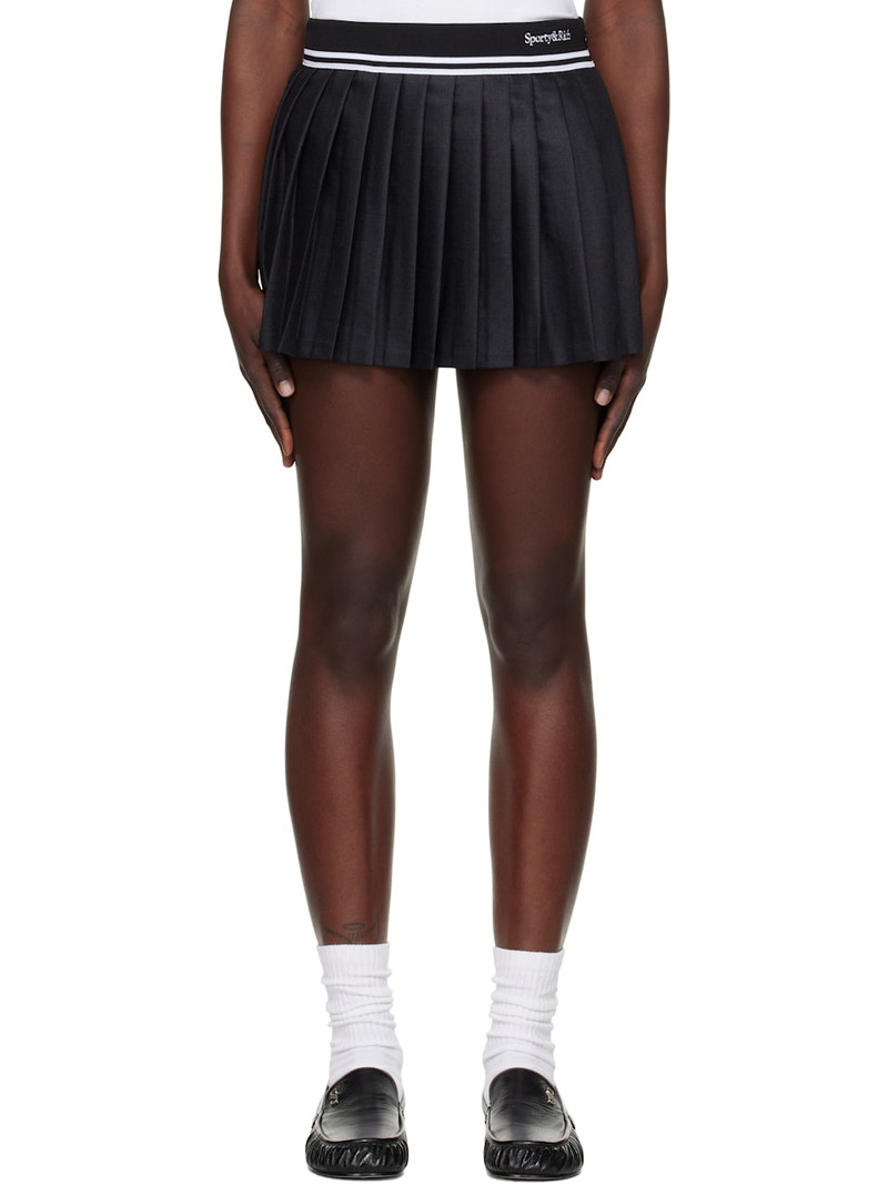 Gray Abigail Wool Pleated Miniskirt 1