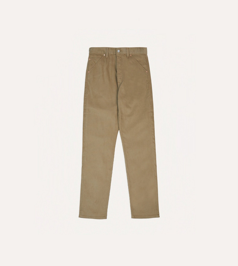 Tobacco Japanese Selvedge Needlecord Five-Pocket Trousers 1