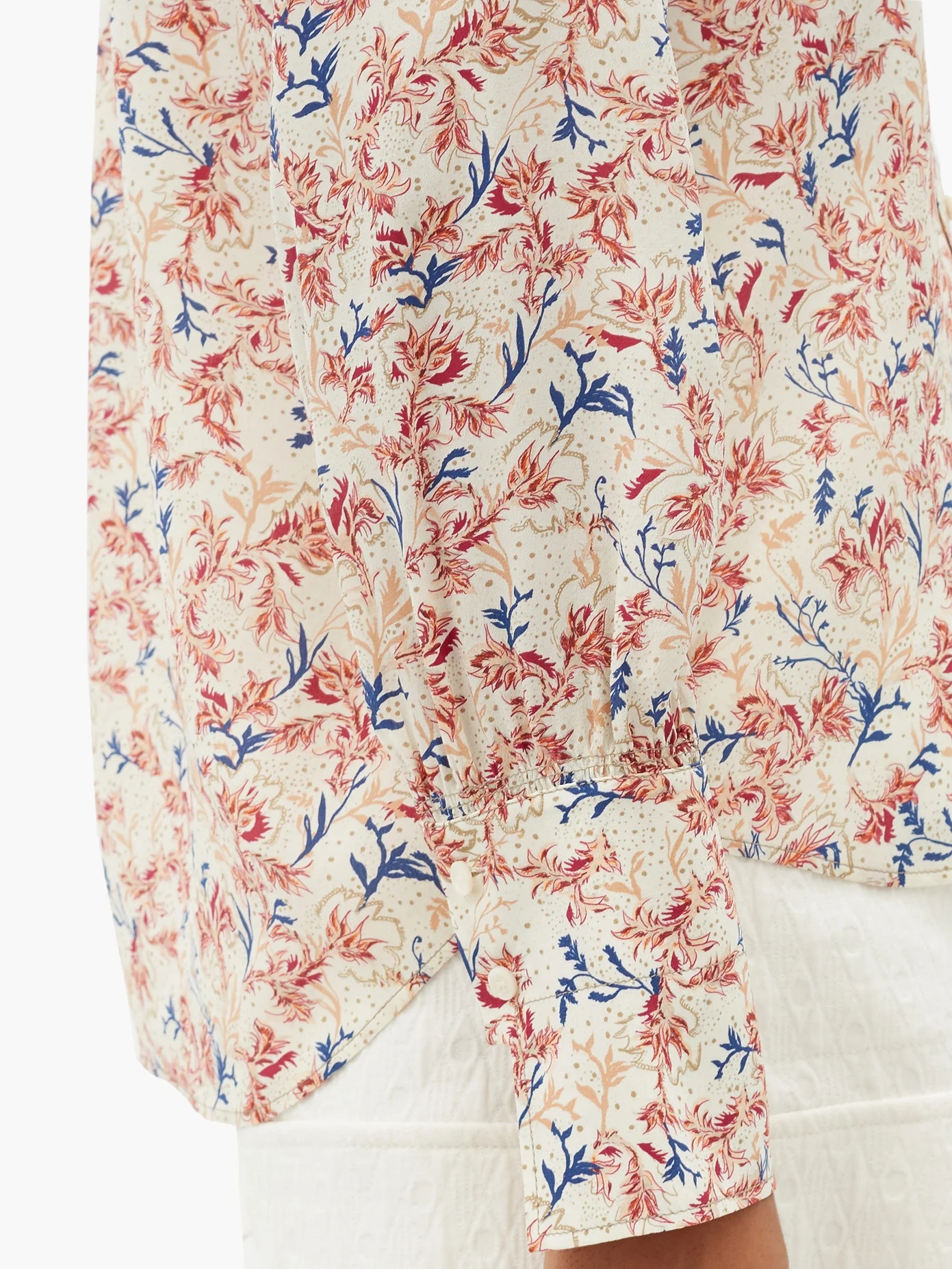 Floral-print silk blouse - 4