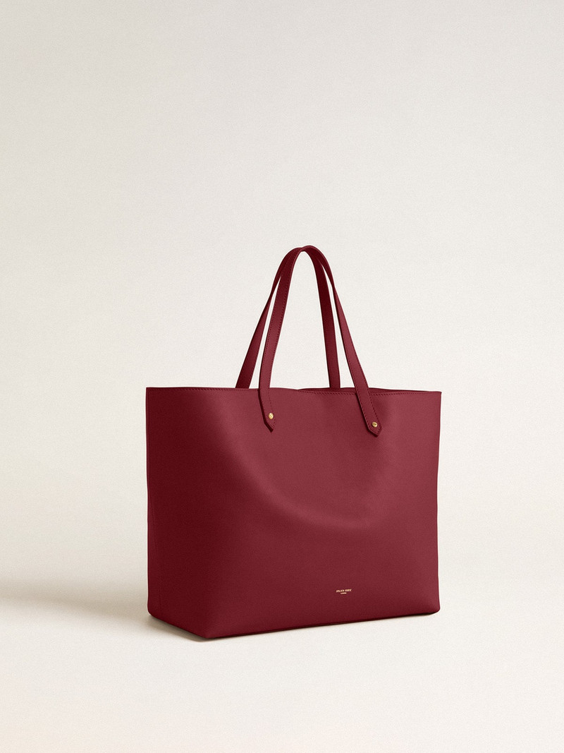 Golden Goose Burgundy Pasadena Bag in smooth leather with gold logo outlook