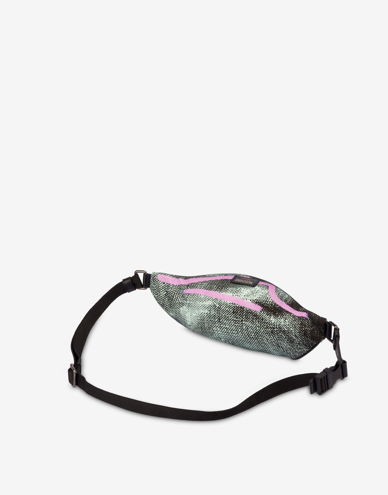 Moschino SHADOWS & SQUIGGLES NYLON BELT BAG outlook