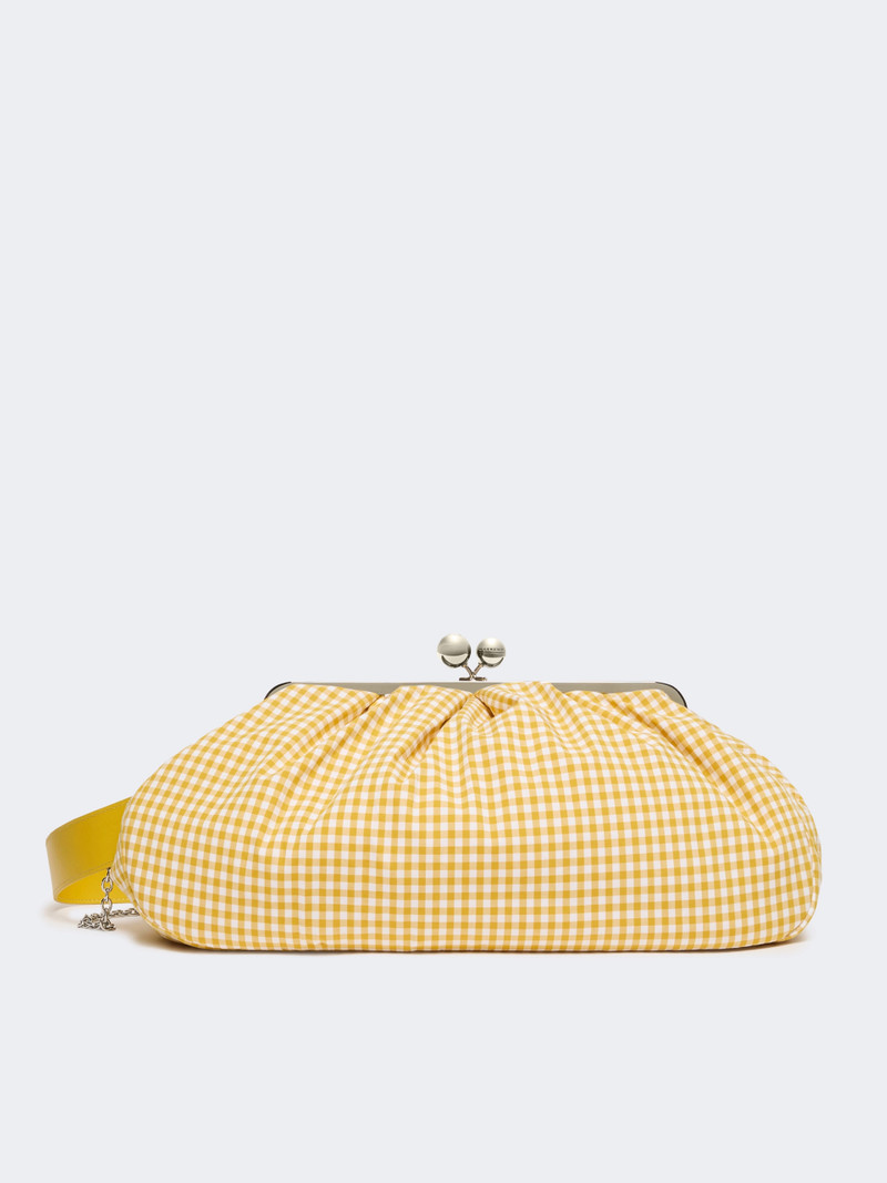 Large gingham cotton Pasticcino Bag - YELLOW 1