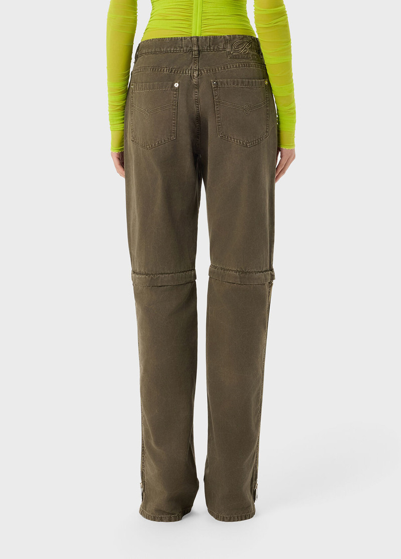 STRAIGHT LEG CANVAS PANTS WITH ZIP 3
