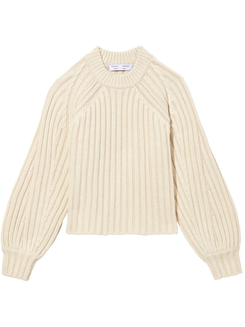 cropped ribbed-knit jumper 1