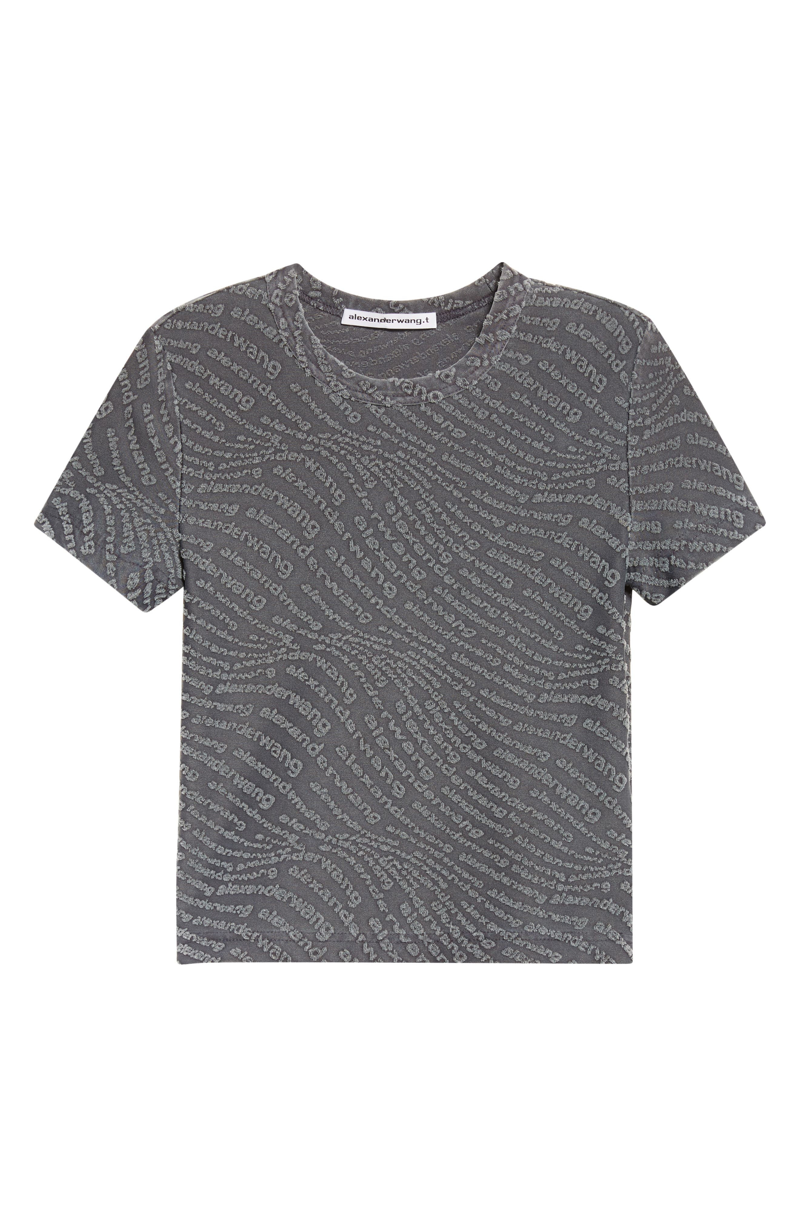 Alexander Wang Logo Jacquard Baby Tee in Graphite at Nordstrom - 6