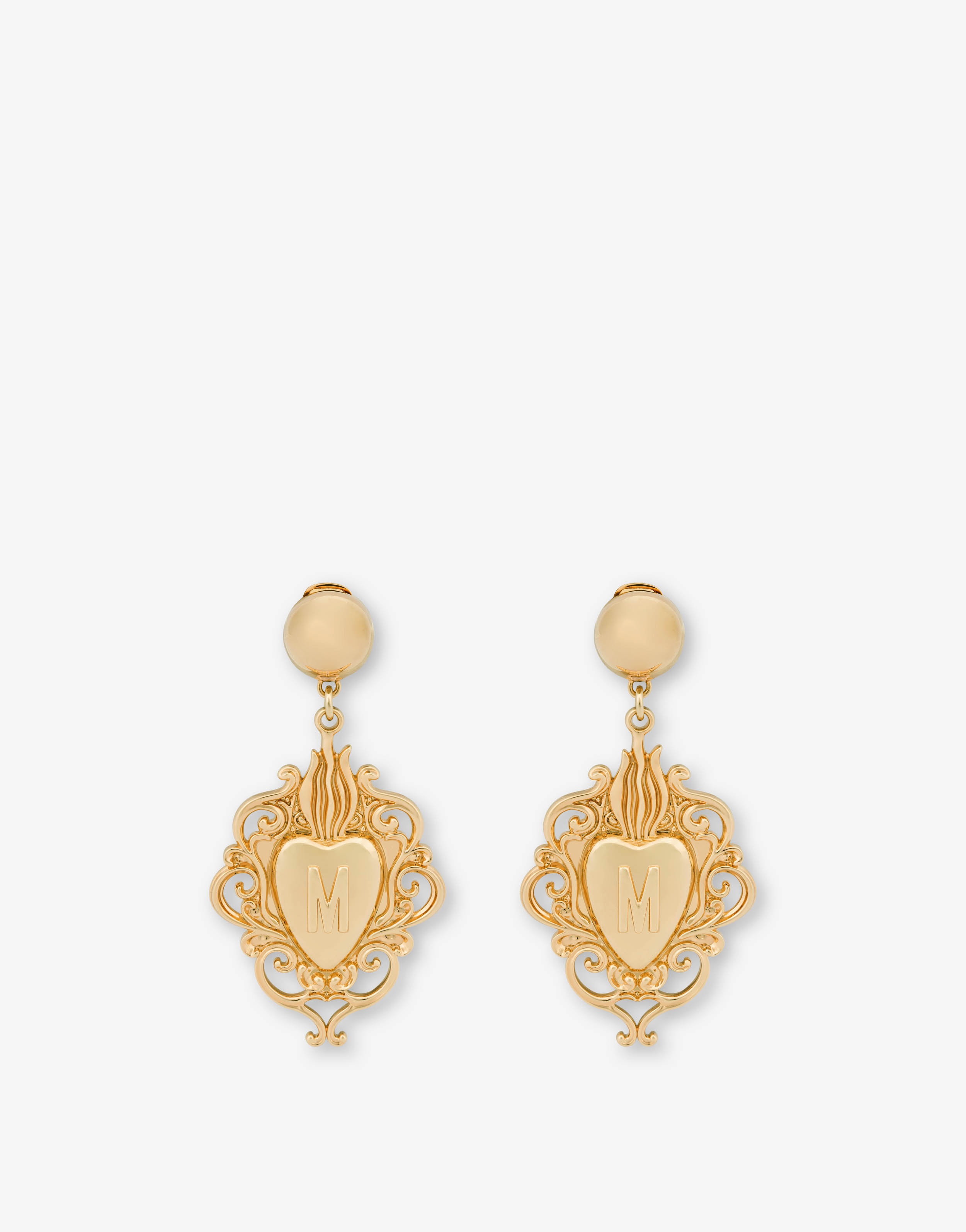 GOLD HEART CLIP-ON EARRINGS - 1