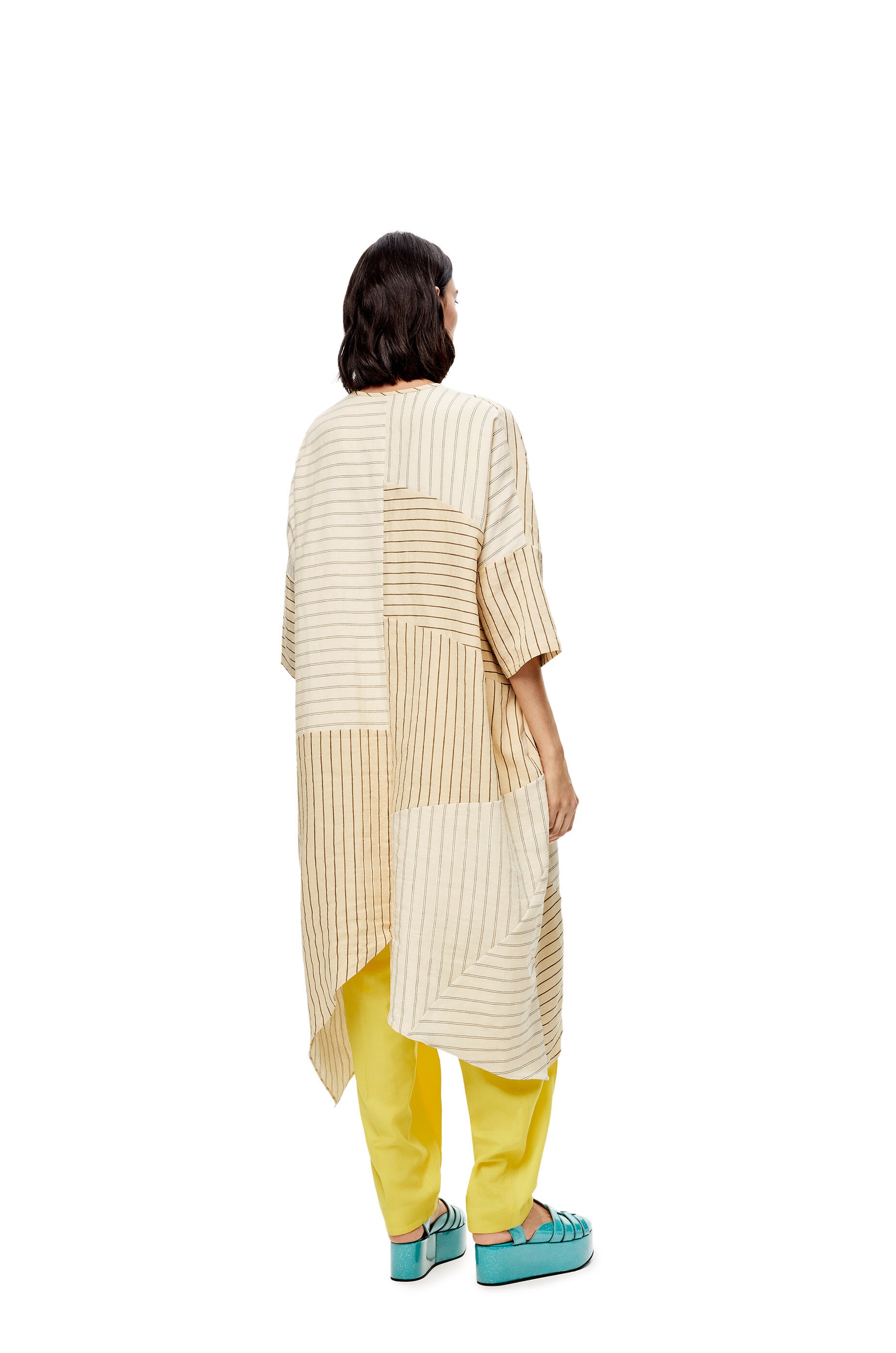 Stripe tunic dress in linen and cotton - 3
