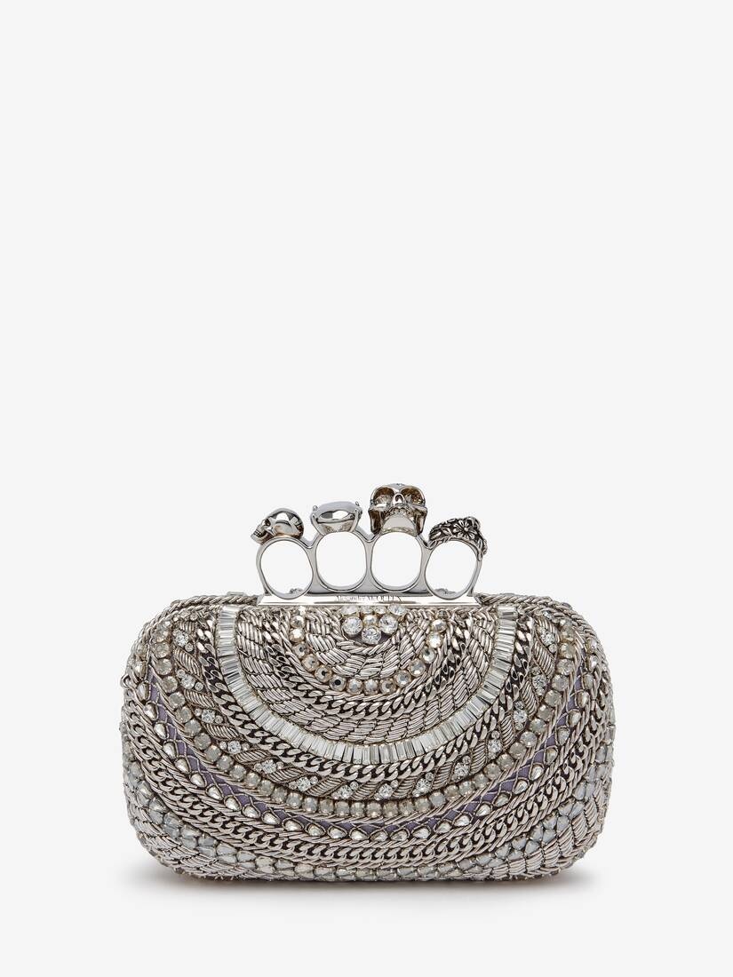 Women's Knuckle Clutch in Silver - 6