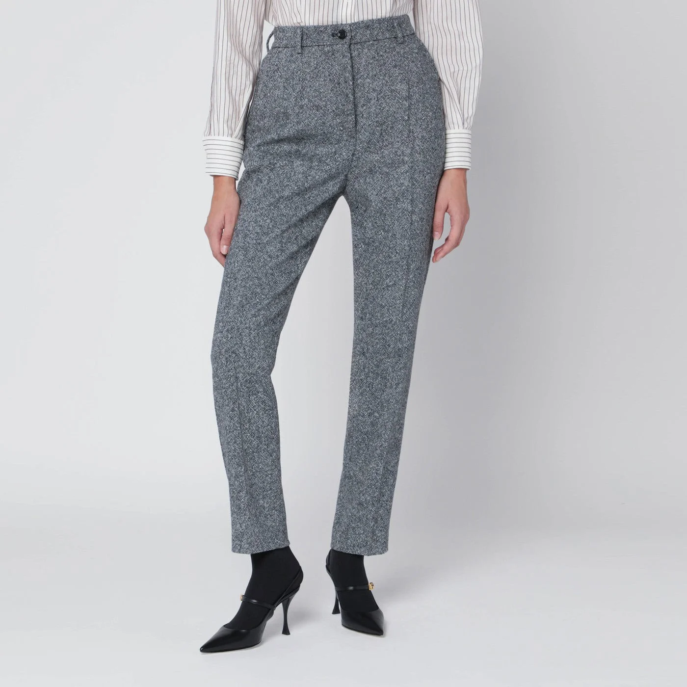 Wool-blend dotted trousers - 1