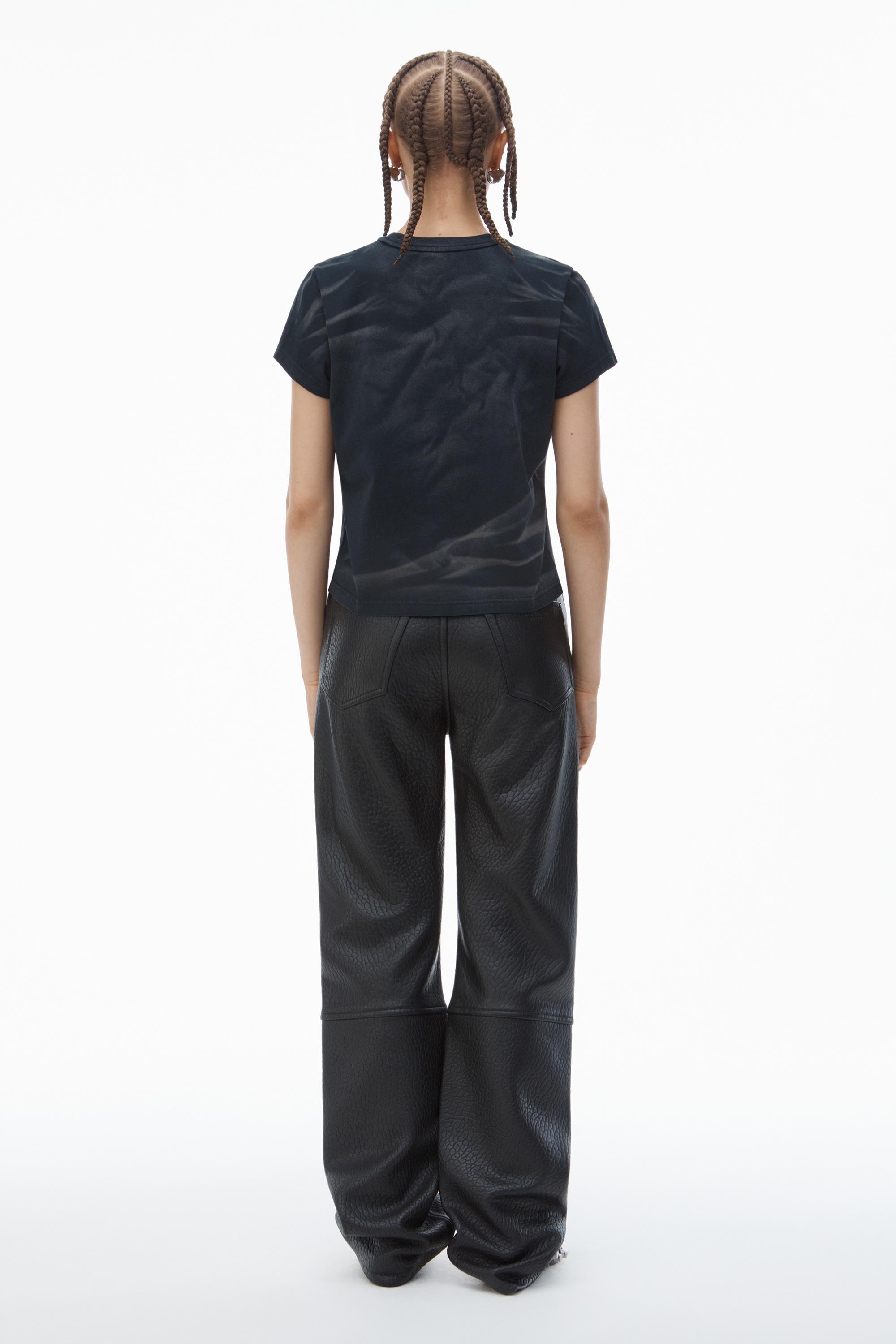 Distressed Logo Shrunken Tee in Cotton Jersey - 4