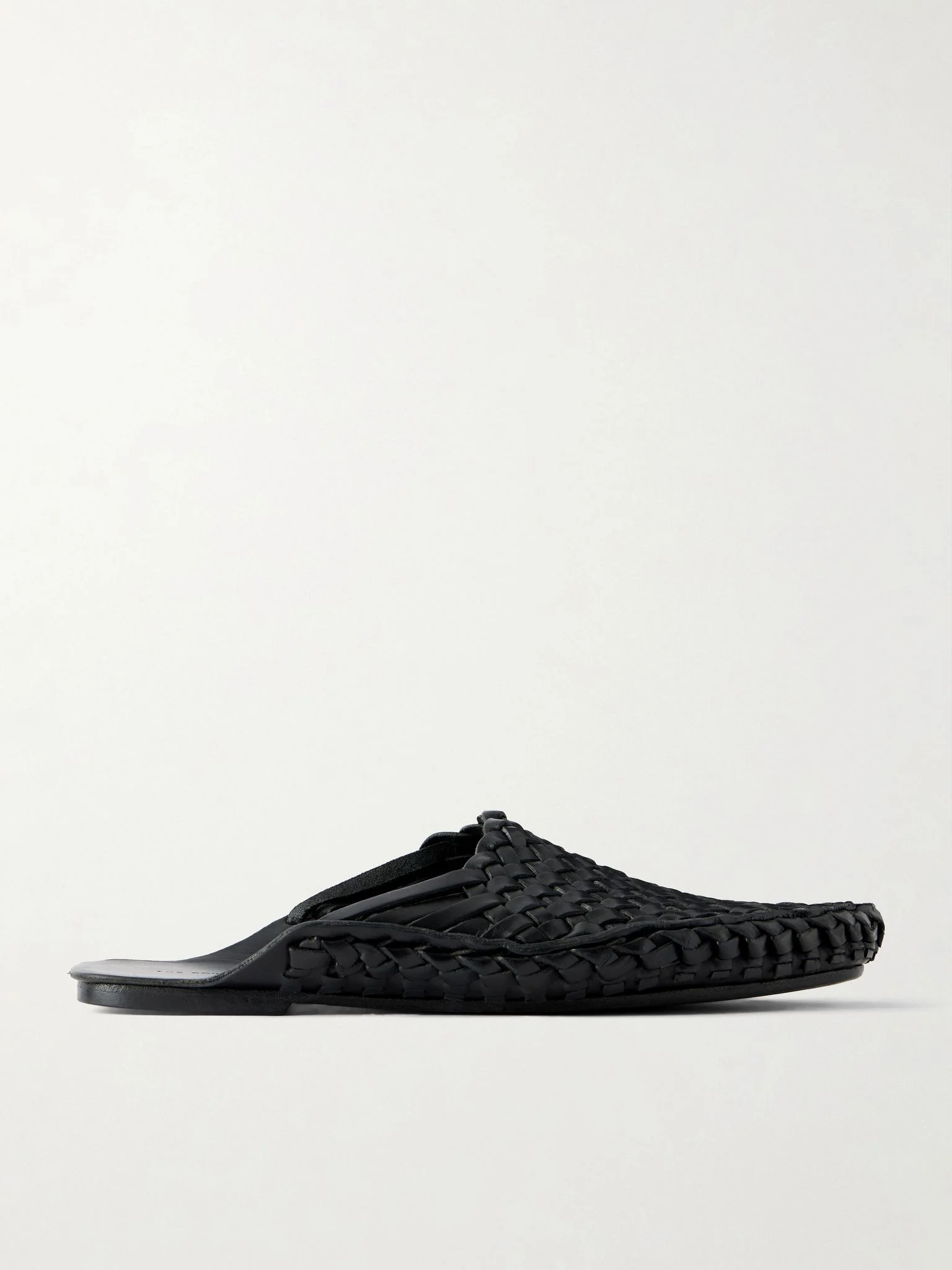 Woven leather mules Black - 1