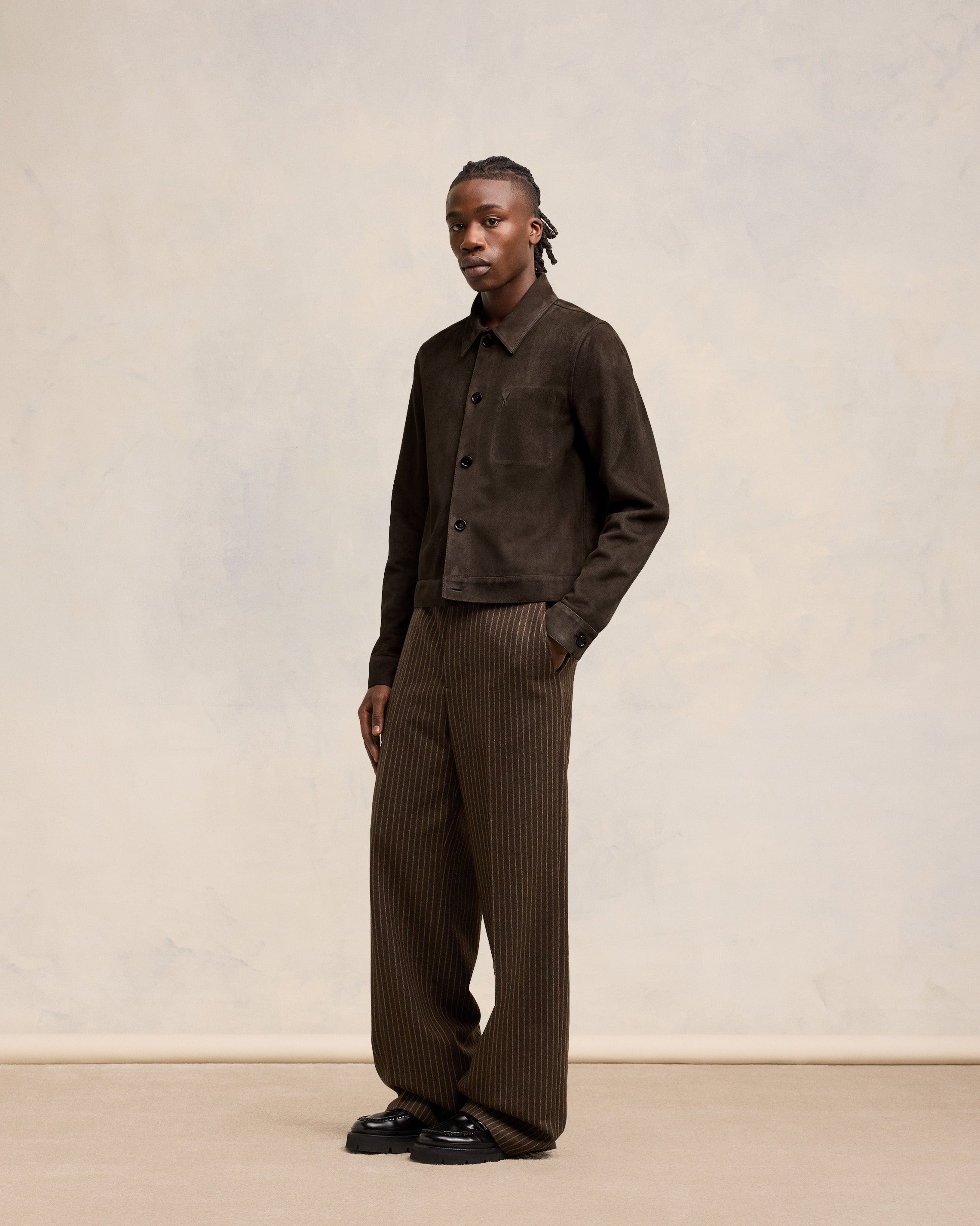 LEATHER BUTTONED OVERSHIRT - 6
