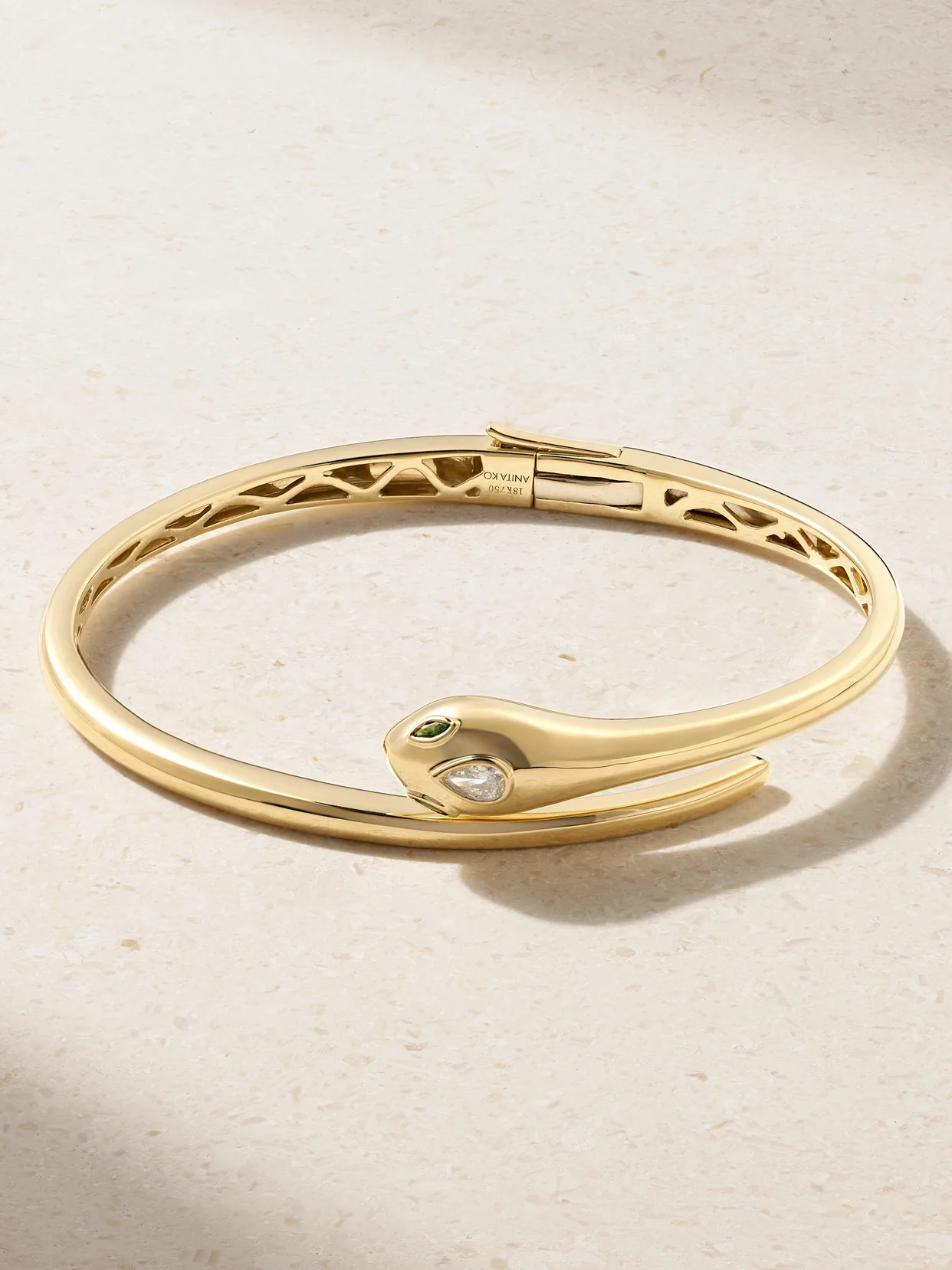 Snake Coil 18-karat Gold, Diamond And Emerald Bracelet - 1