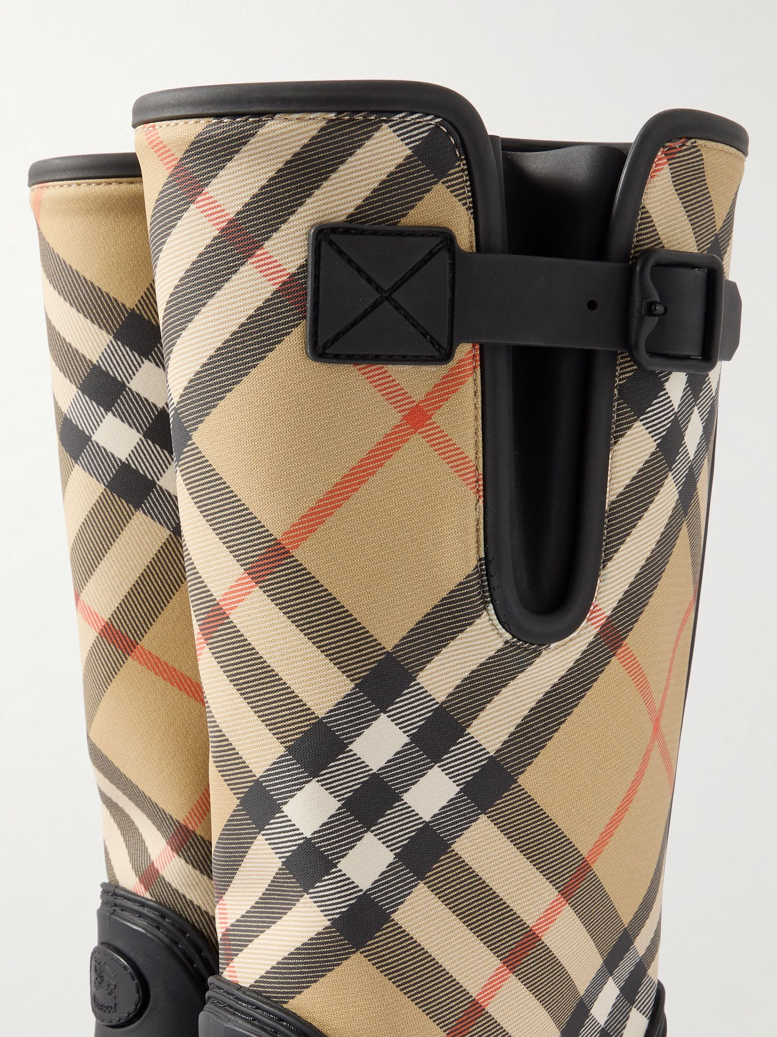 Rubber Marsh checked nylon and rubber rain boots Black - 4