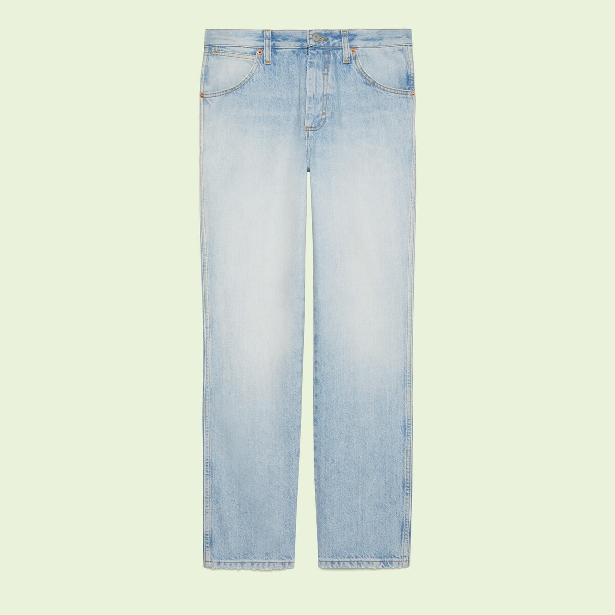Regular fit bleach washed denim pant - 1