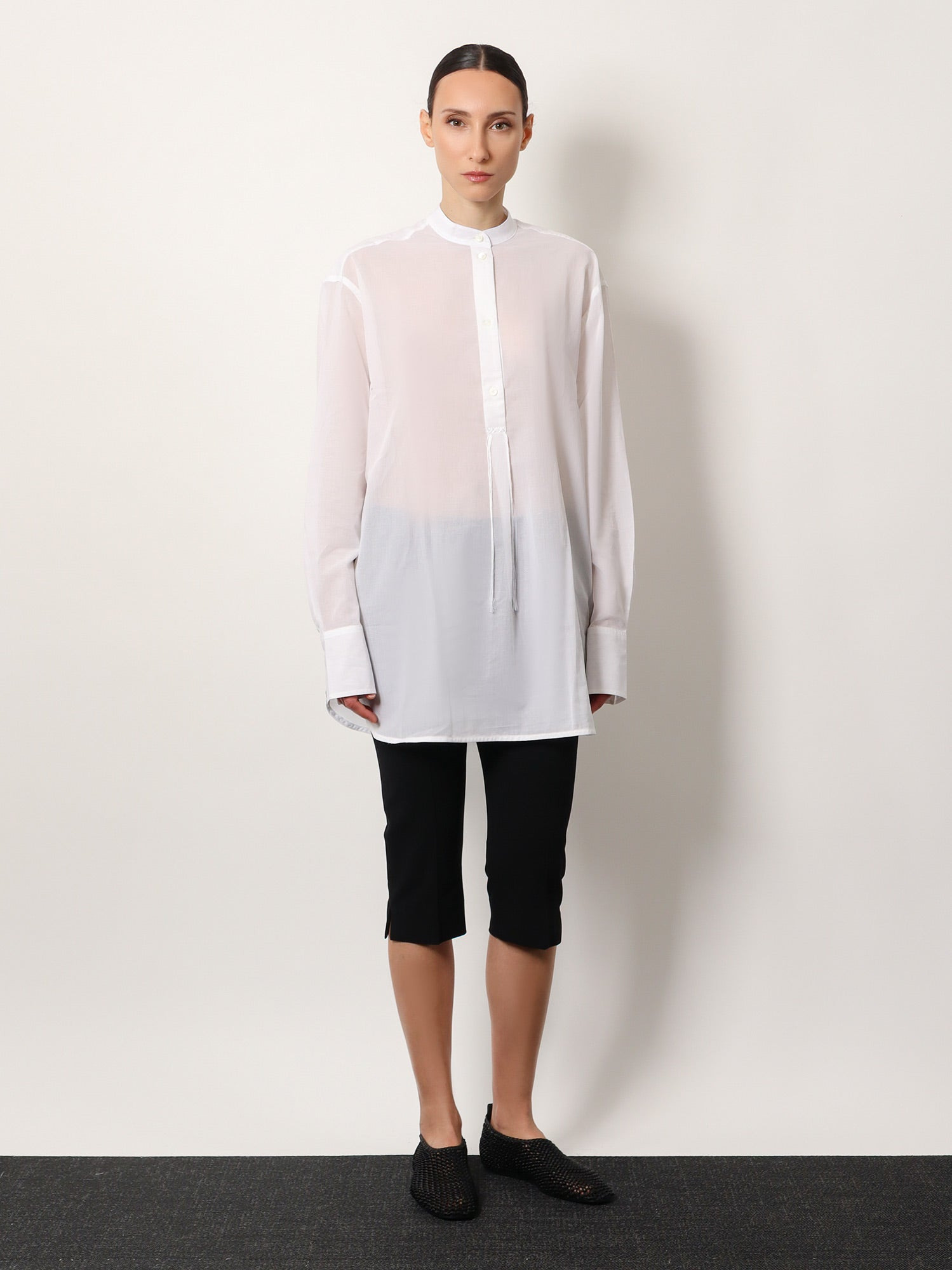 Toteme Women Stand Collar Organic Cotton Shirt - 2
