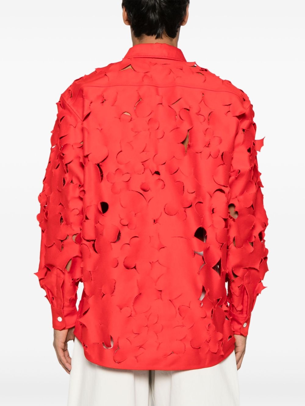 cut-out detail cotton shirt - 4