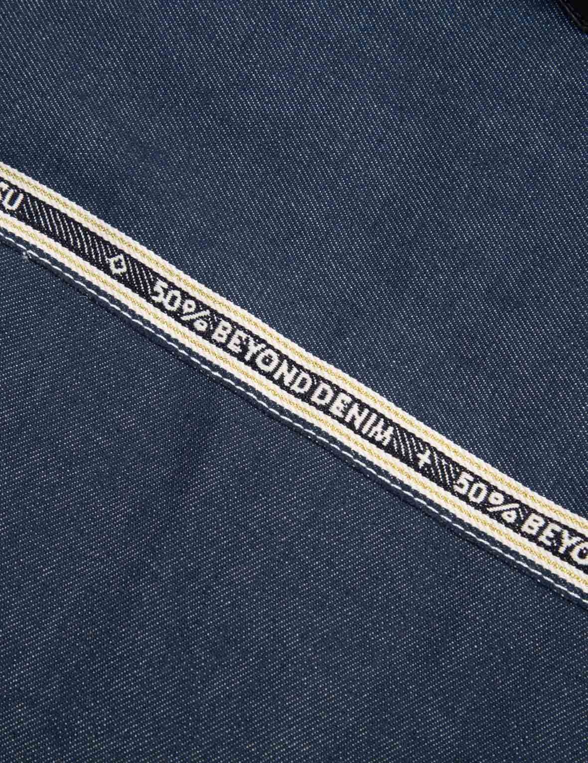 Contrast Stitching Padded Denim Worker Jacket - 13