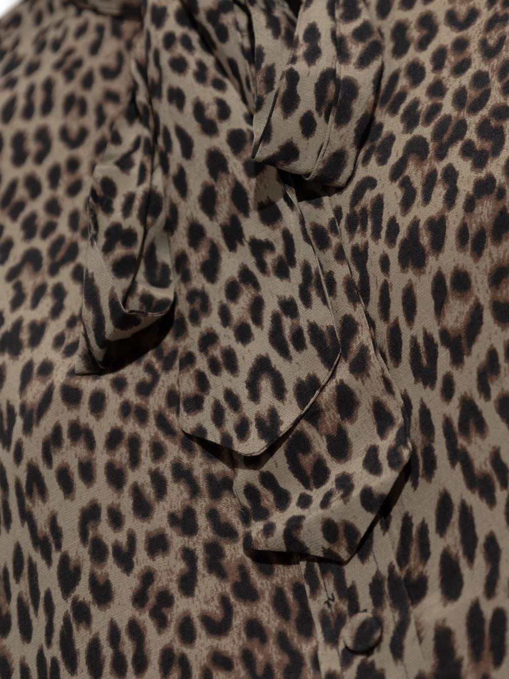 leopard-print tie-neck blouse - 5