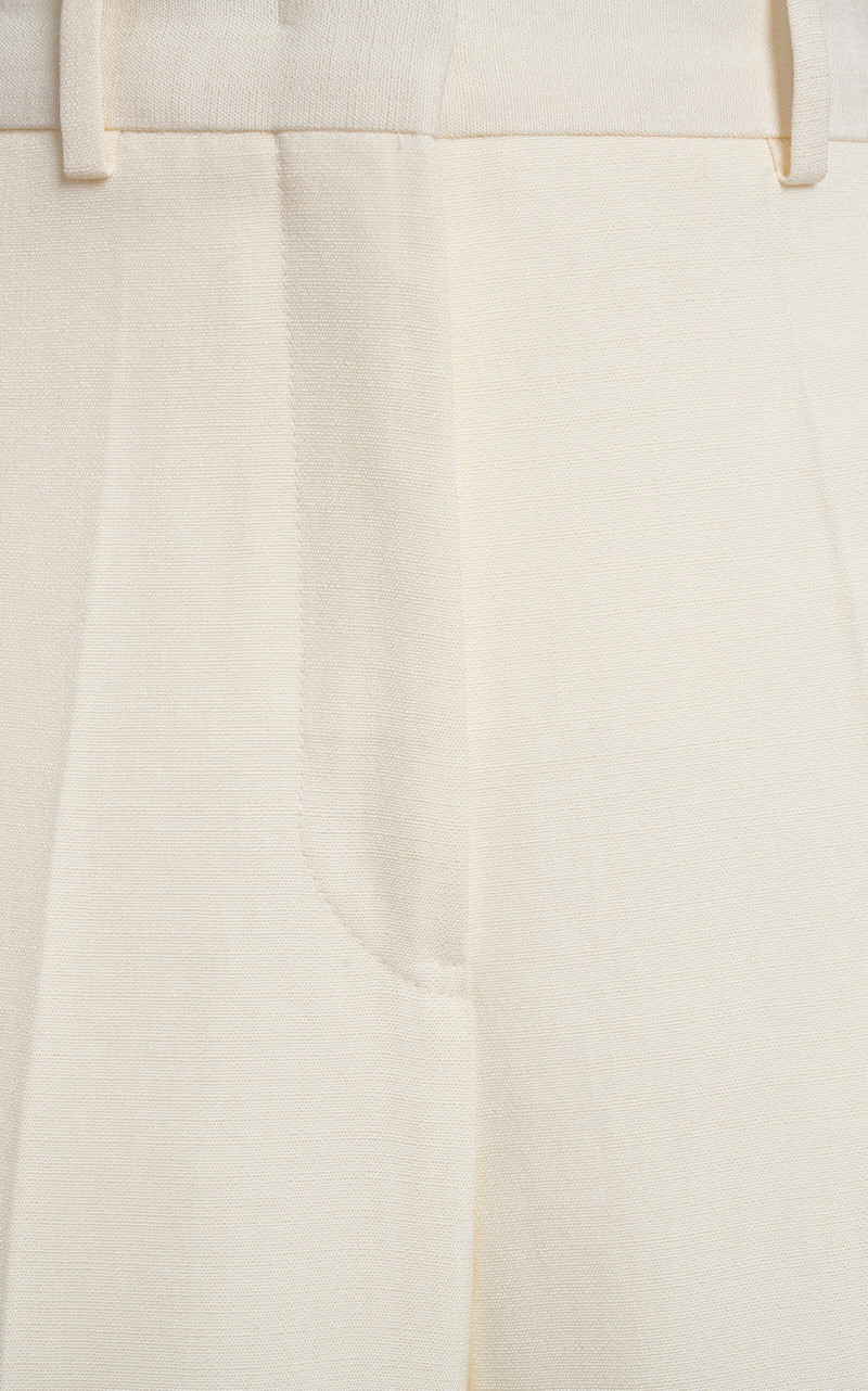 Pleated Silk-Blend Wide-Leg Pants ivory 6