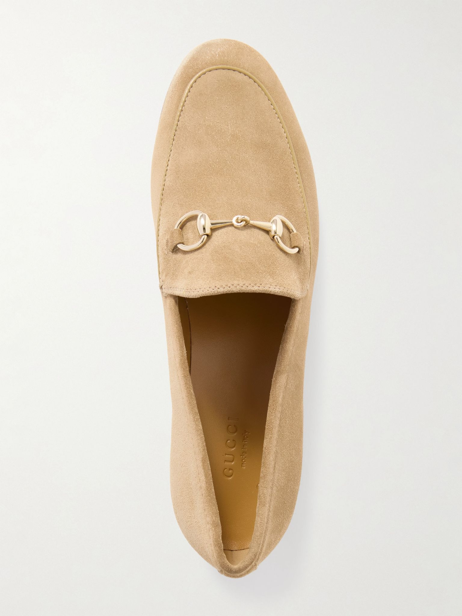 Jordaan horsebit-detailed leather-trimmed suede loafers Beige - 5