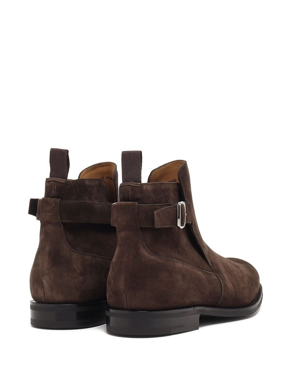 buckle-strap suede boots - 4