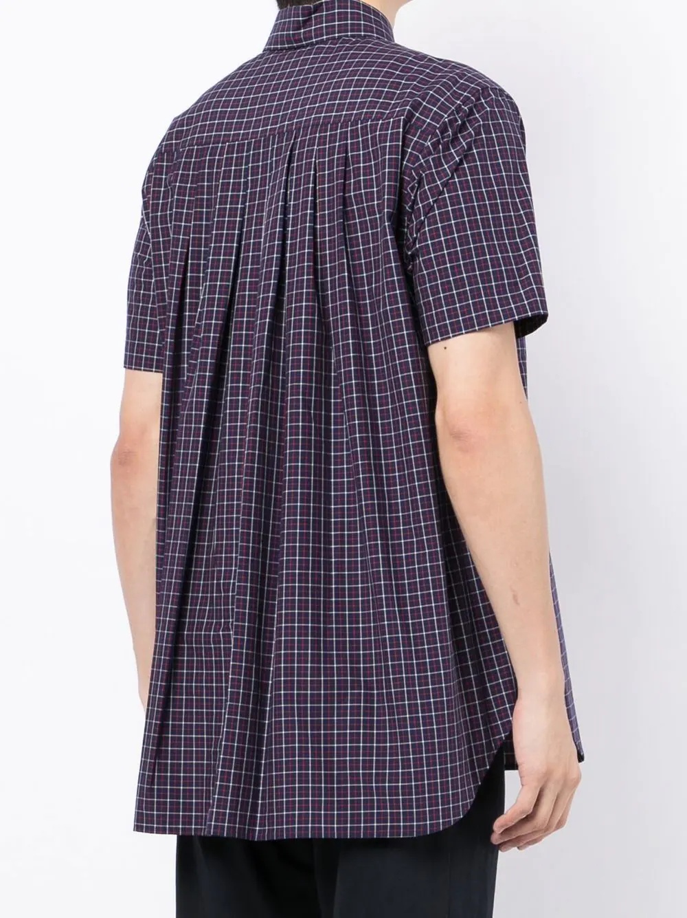 rear-pleat short-sleeve shirt - 4