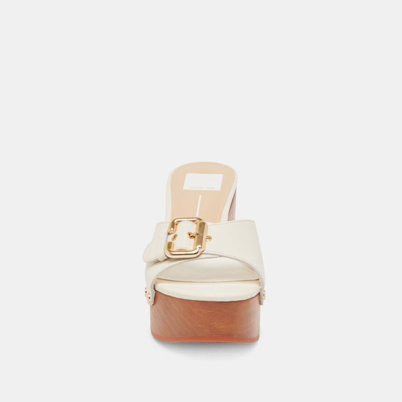 YALAH HEELS OFF WHITE LEATHER 9