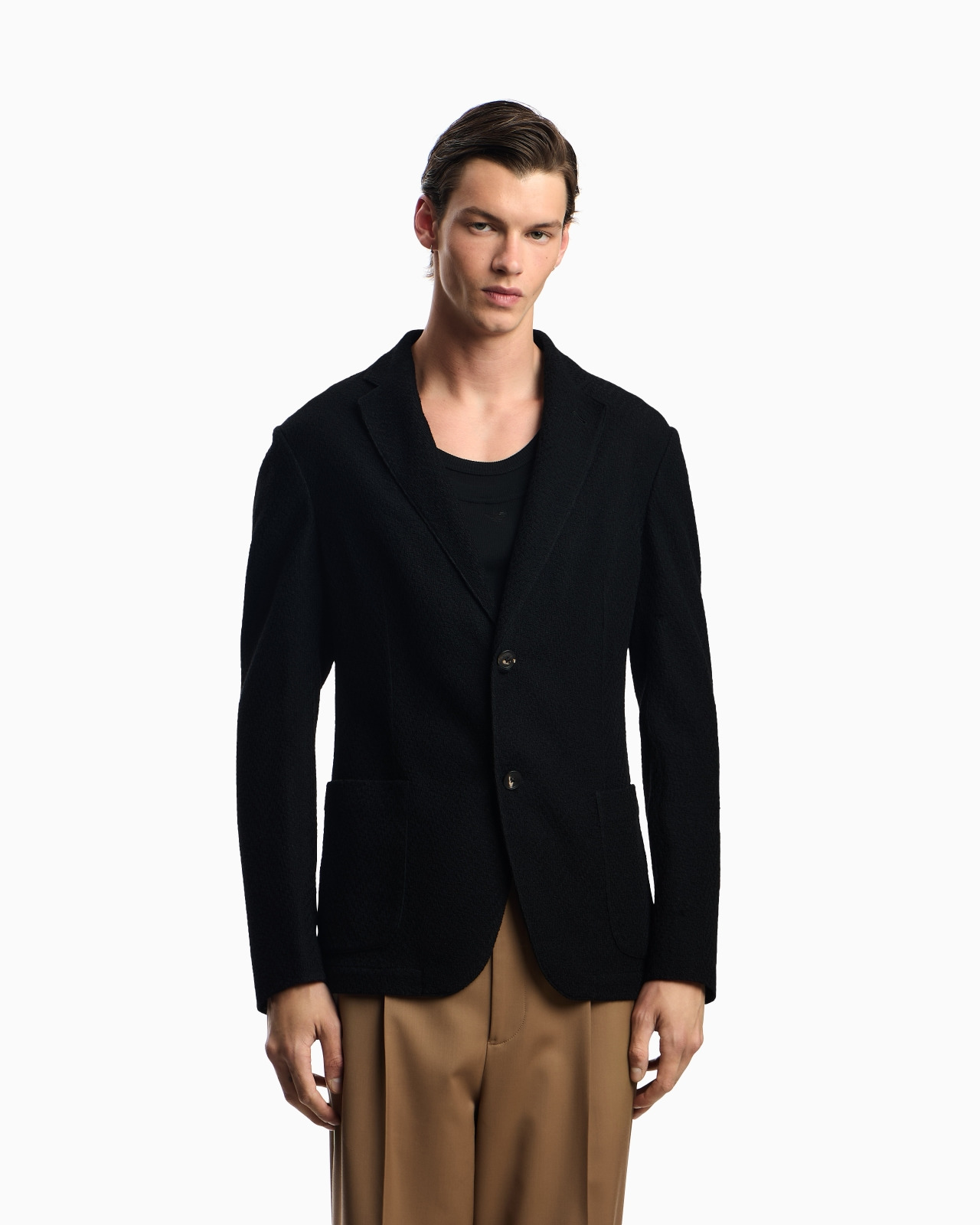 ICON SINGLE-BREASTED JACKET IN CHEVRON-MOTIF WOOL - 4
