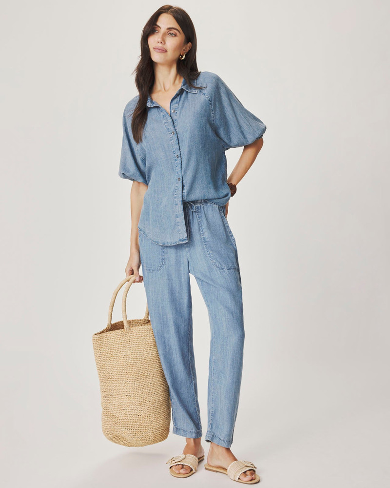 Splendid Talia Indigo Puff Sleeve Top outlook