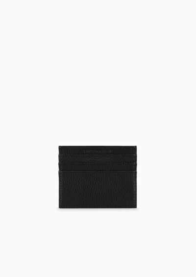 EMPORIO ARMANI Tumbled leather card holder outlook