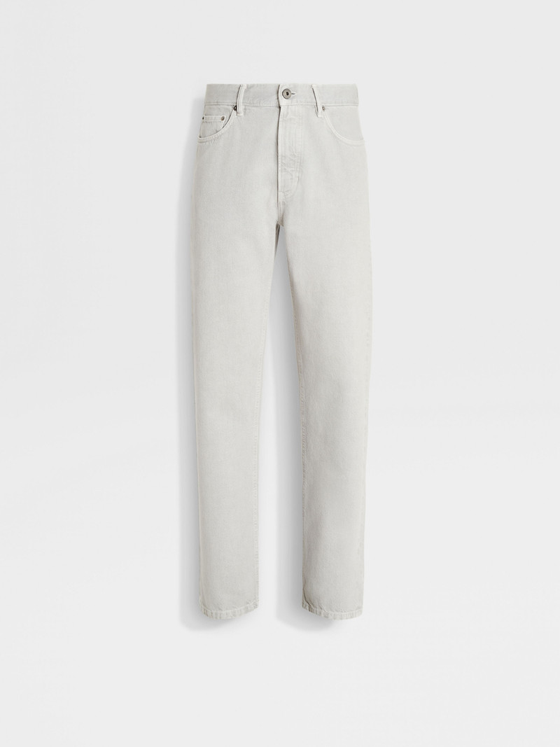 ZEGNA LIGHT GREY COTTON ROCCIA JEANS outlook