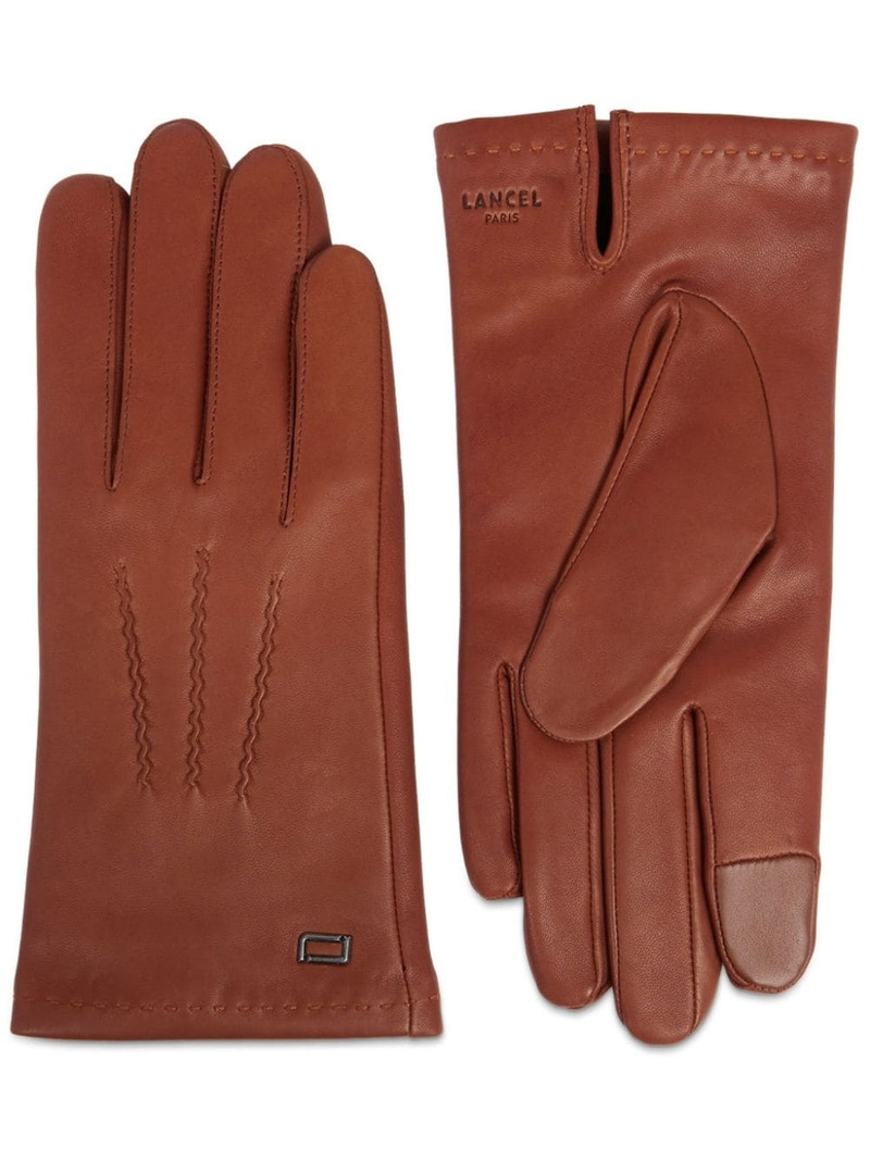 Sellier logo-stamp lather gloves 1
