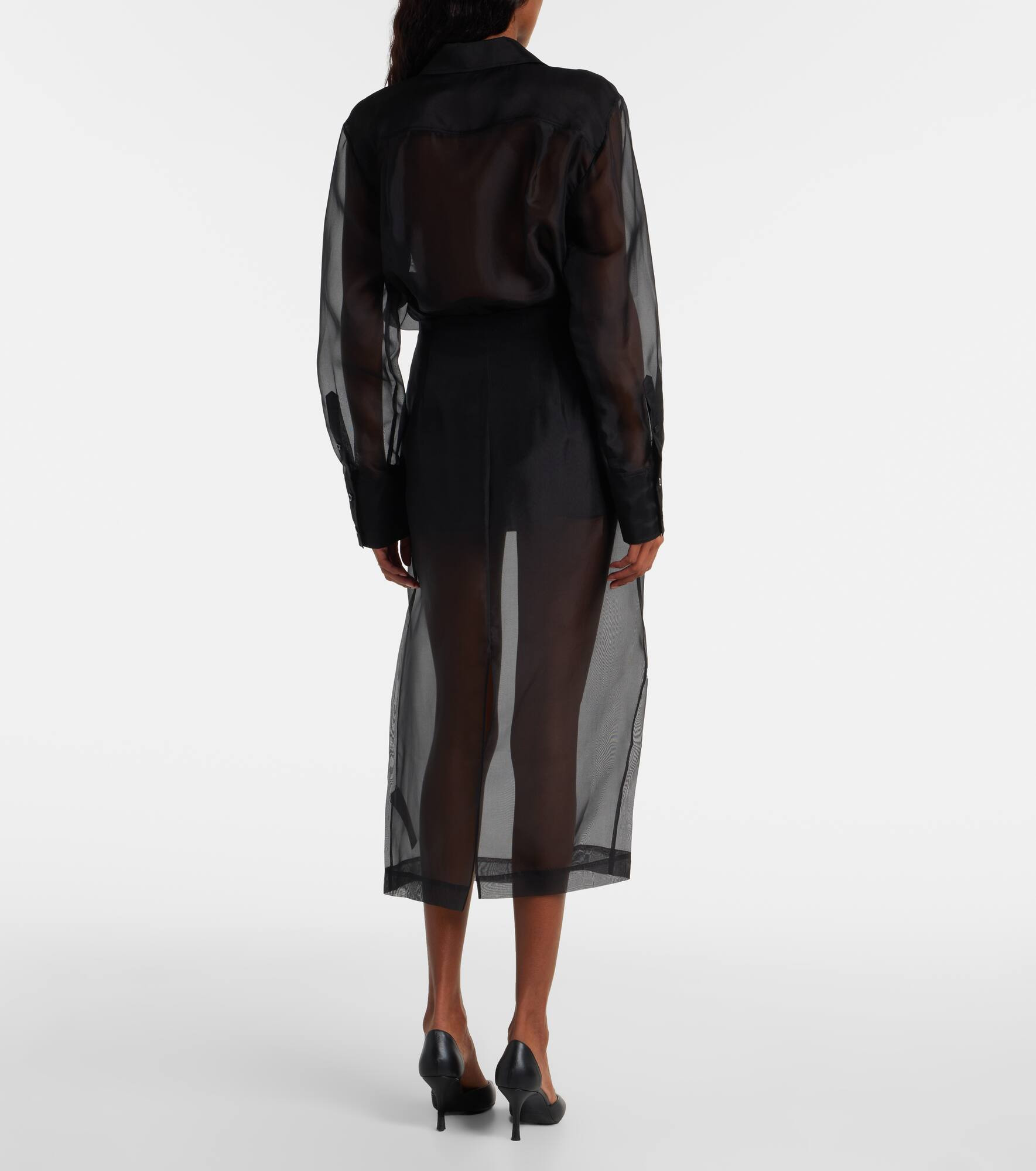 Sheer silk organza shirt - 3