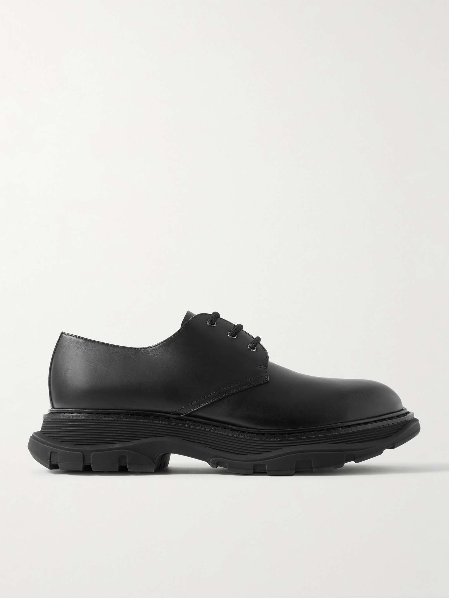 Exaggerated-Sole Leather Derby Shoes - 1