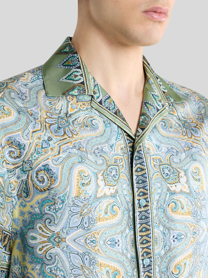 Etro SILK BOWLING SHIRT WITH PLACED POCKET-SQUARE PAISLEY PRINT outlook