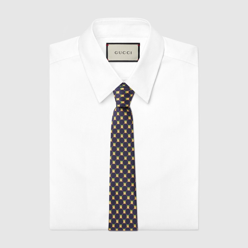 GUCCI GG animal silk tie outlook