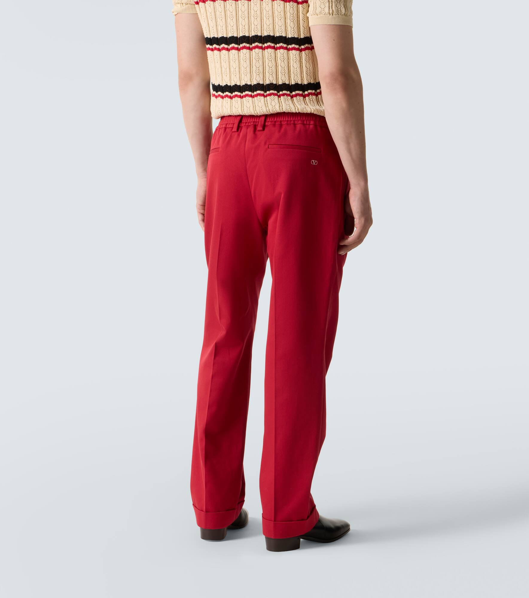 Cotton twill straight pants - 4