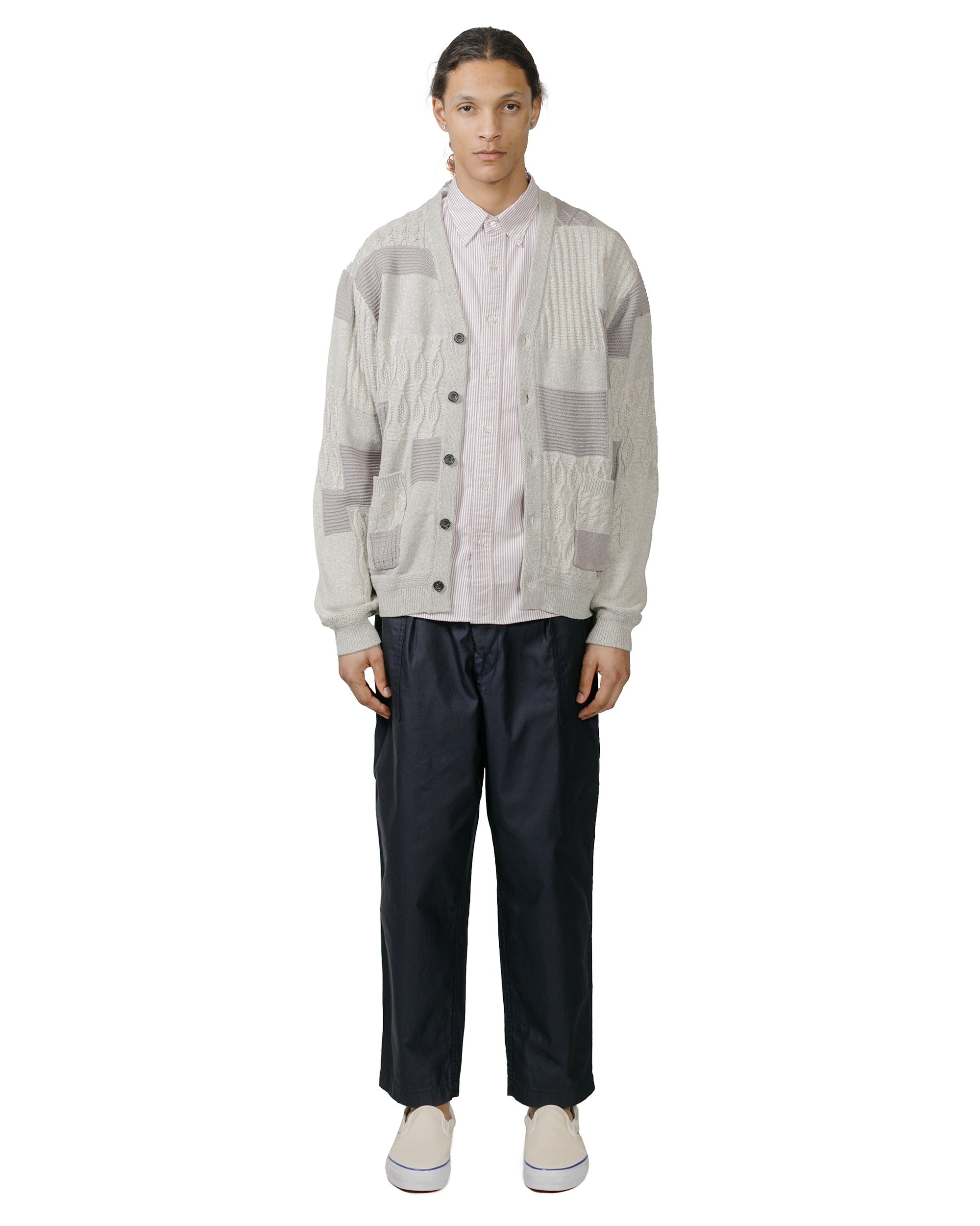 Cardigan Patchwork Like Jacquard Grey - 4