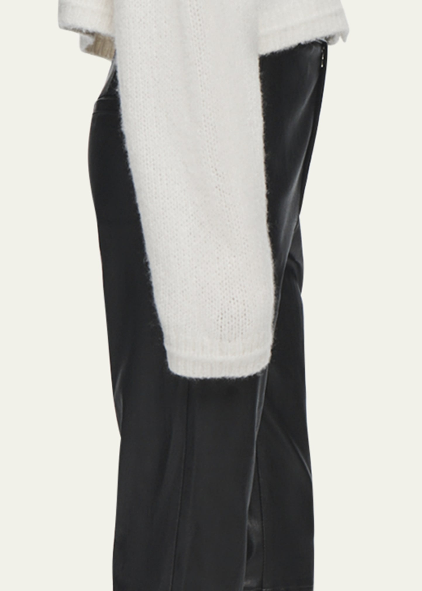 High Waist Crop Leather Pants - 5