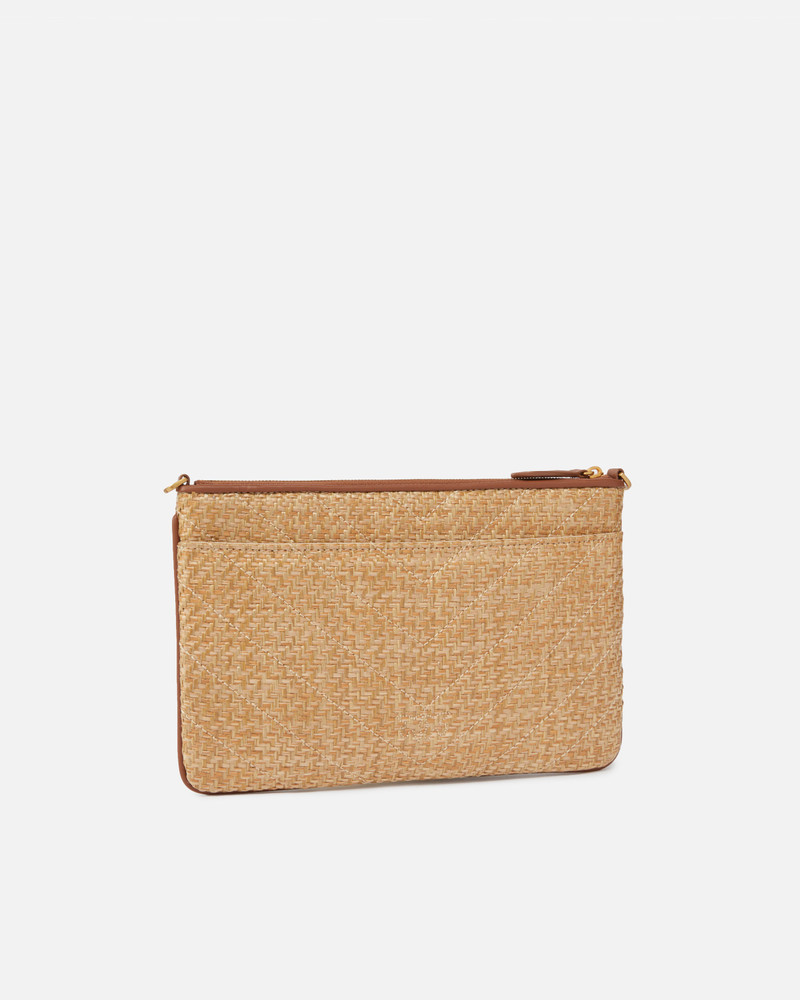 PINKO FLAT BAG MEDIUM RAFFIA BAG WITH COLORED RHINESTONES outlook