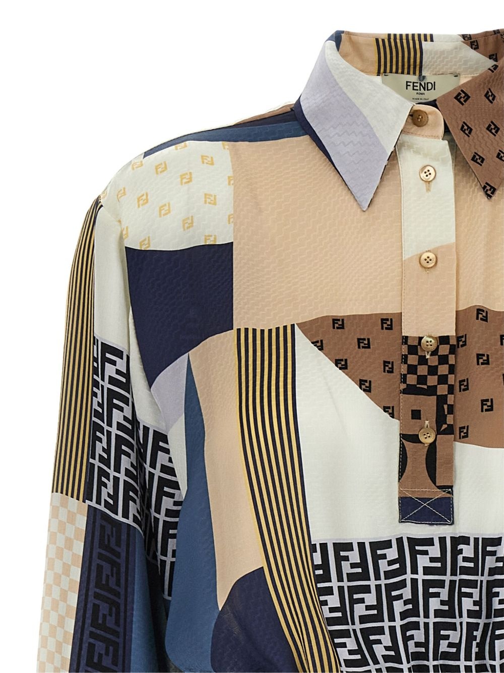geometric-print silk belted dress - 3